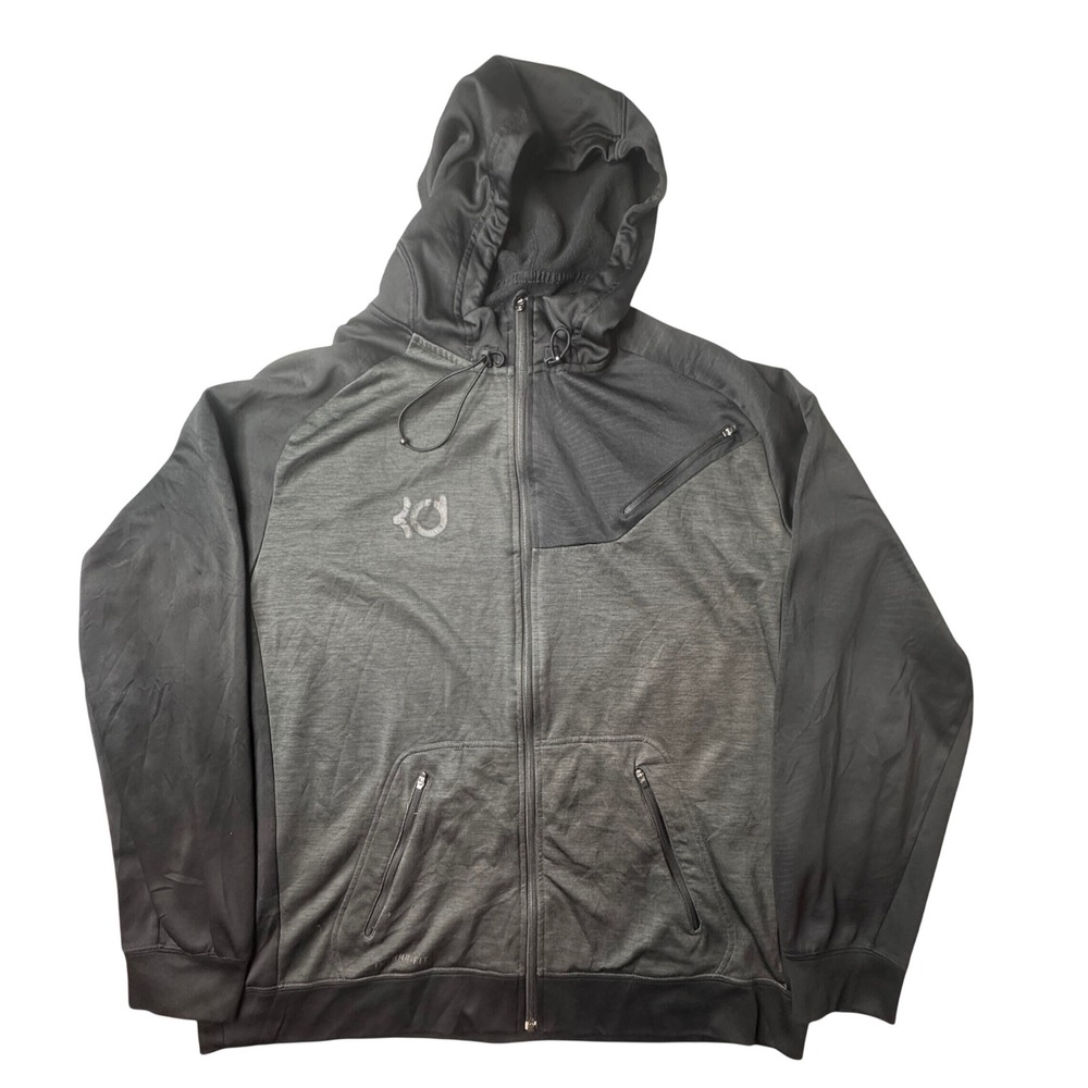 Nike Hoodie Mens XXL Grey Kevin Durant Therma-FIT Full Zip Athletic Sweatshirt